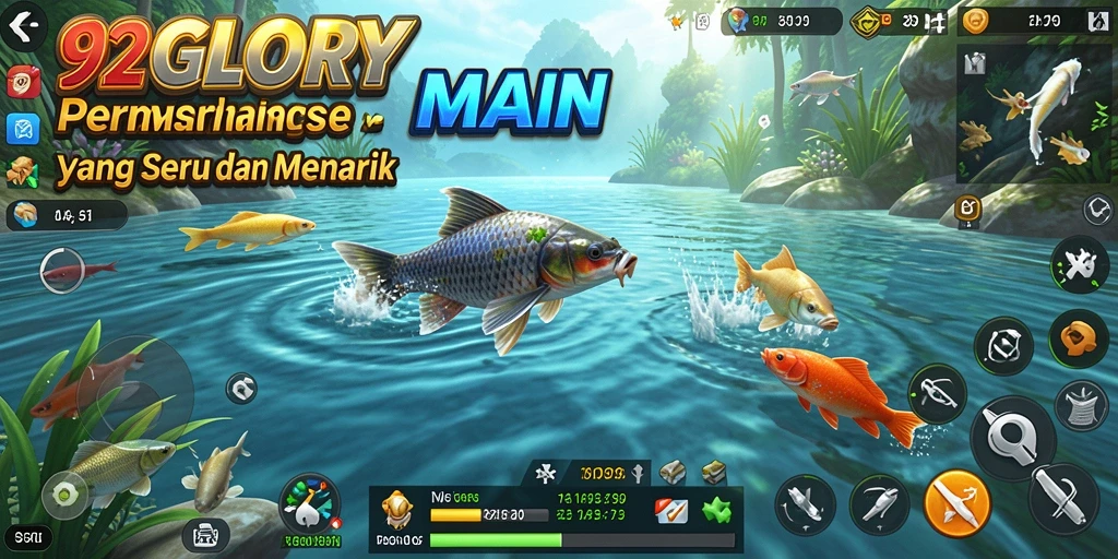 Tangkapan ikan besar di layar permainan 92GLORY yang seru.