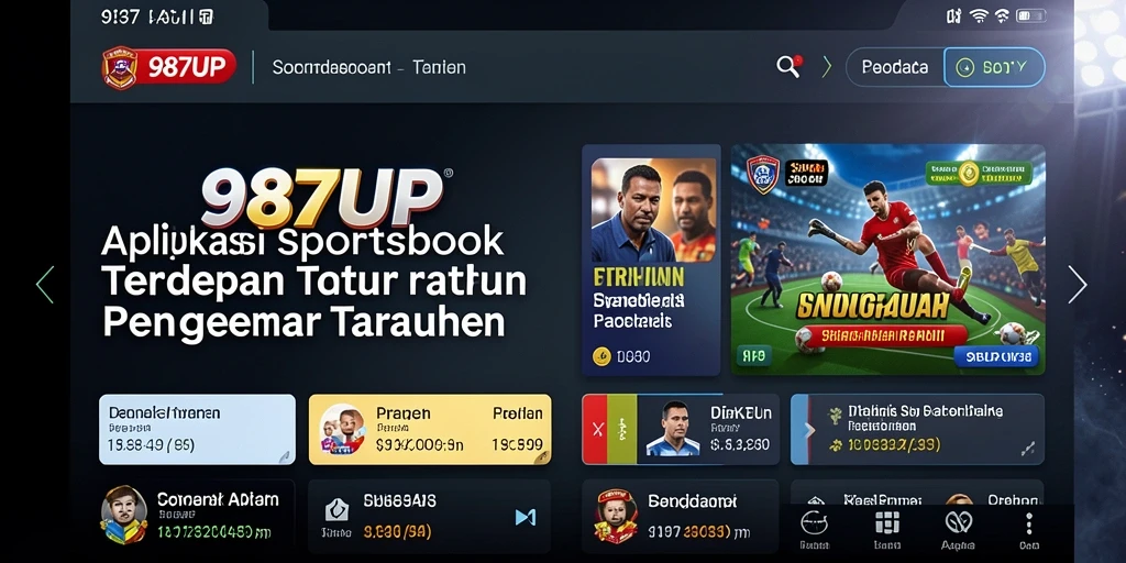 Screenshot gameplay 987UP dengan tampilan taruhan olahraga yang menarik.