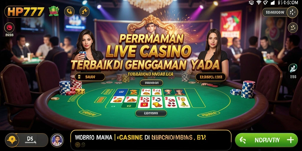 Gameplay seru di aplikasi Live Casino HP777 dengan dealer langsung.