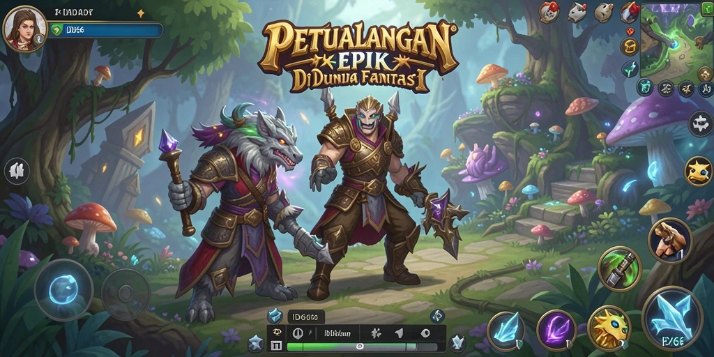 Tampilan gameplay ID66 menampilkan petualangan epik dan pertempuran yang menyeru.