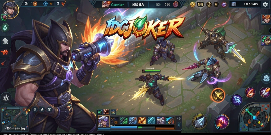 Tampilan permainan menegangkan di IDCJOKER dengan aksi MOBA yang seru.