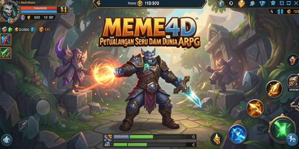 Tampilan pertarungan epik dalam dunia MEME4D yang memukau.