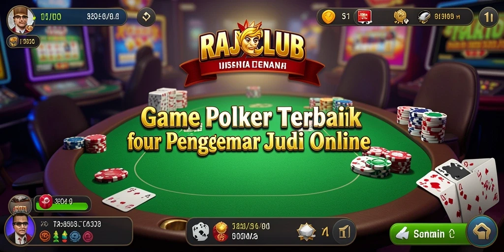Tampilan gameplay Poker yang menegangkan di RAJACLUB.